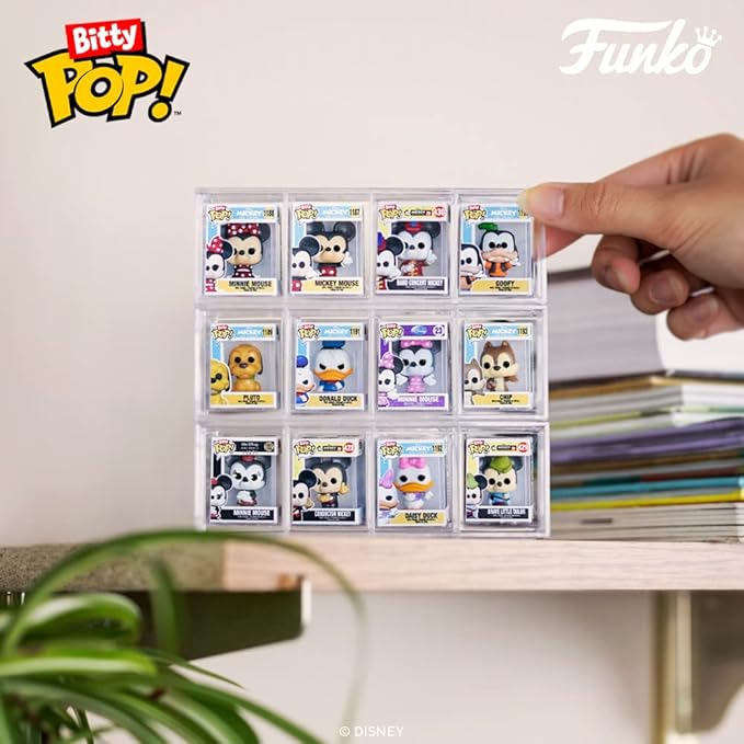 Funko Bitty POP! Disney - Minnie, 4-Pack - Minnie Mouse (red Dress), Daisy Duck, Donald Duck and A Surprise Mystery Mini Figure - 0.9 Inch (2.2 Cm) Collectable - Stackable Display Shelf Included