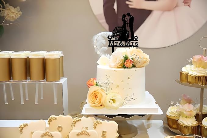 Repairman Wedding Cake Topper Funny Mr & Mrs Cake Decorations Repair Themed Cake Topper for Wedding Anniversary Bridal Shower Party Supplies