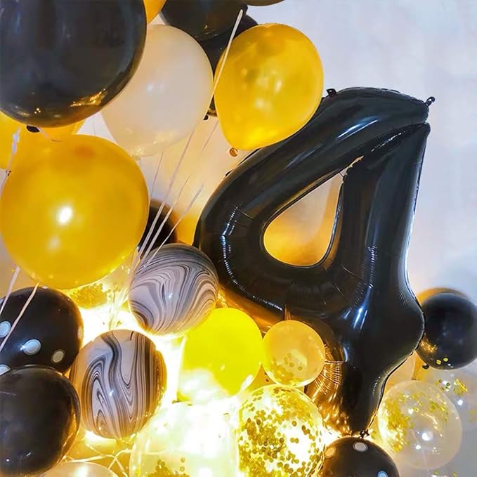 TONIFUL 40 Inch Black Large Numbers0-9, Number 1 Digital 1 Helium Balloons,Foil Mylar Big Number Balloons for 2026 Graduation New Year Eve Birthday Party supplies Decorations