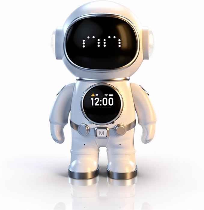 AI Smart Robot, Interactive Educational Companion with WiFi Speaker, LED Facial Expressions Voice Control for Kids Learning Home