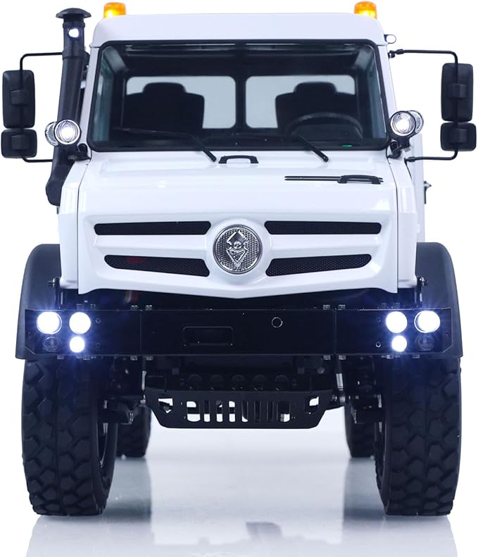 LESU 4 * 4 1/14 RC Off Road Car U4023 Metal Remote Control Crawler ATV Light Truck Mt44023 Model Wheel Hub Reduction Axle Lock Hobby Grade Model for Ages 14+(White)