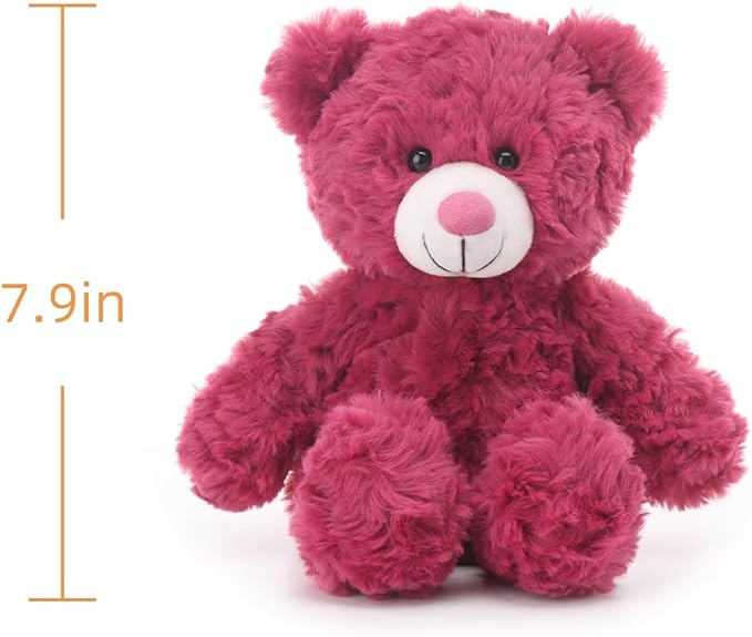 Apricot Lamb Berry Red Flower Bear Stuffed Animals for Kids, Soft Cute Plush Toys for Baby Girl and Boy, 7.9 Inches