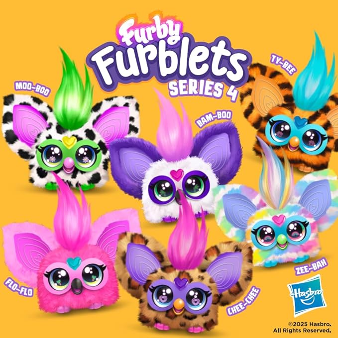 Furby Furblets Bam-Boo Mini Friend, Electronic Plush Toys for Girls & Boys, Panda, Black & White, Speaks Furbish & Plays Music, Series 5, Back to School Gifts, Ages 6+