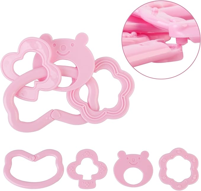 deAO 40 Piece Baby Doll Accessories Bag with Baby Feeding Accessories, Clothes, Doll Bear, Bath Toys, Soother Dummy and Much More - Great Nurturing Pretend Toy for Kids