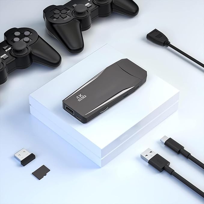 Wireless Retro Game Console Stick Built-in 20000+ Games, Retro Game Stick 4K HDMI Output, Plug Play TV Video Gaming Stick with 2 2.4G Wireless Controllers, Gift for Easter