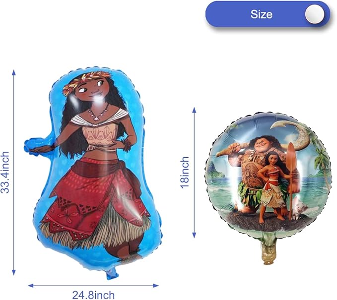 6pc Birthday Party Balloons For Moana Party Decorate Supplies For Moana