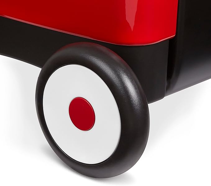 Radio Flyer Push & Pull Walker Wagon with Bubbles and Chalk, Red, for Kids 1-4 Years Old, Locking Handle for Stability, Baby Push Walker Converts to Pull Wagon, for Indoor & Outdoor Play