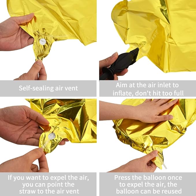 TONIFUL 40 Inch Large Gold Letter Balloons, Helium-Filled Foil Mylar Big Balloons for Birthday Party Anniversary Decorations