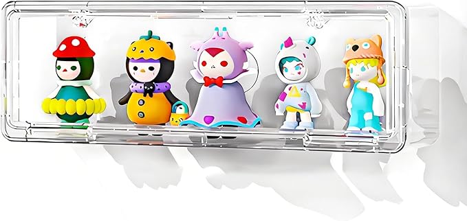 Wall-Mounted Clear Display Case for Figures, Acrylic Storage Organizers Box with Magnetic Door, Wall Dustproof Showcase for Collectibles Action Figure(1, Small-Wide)