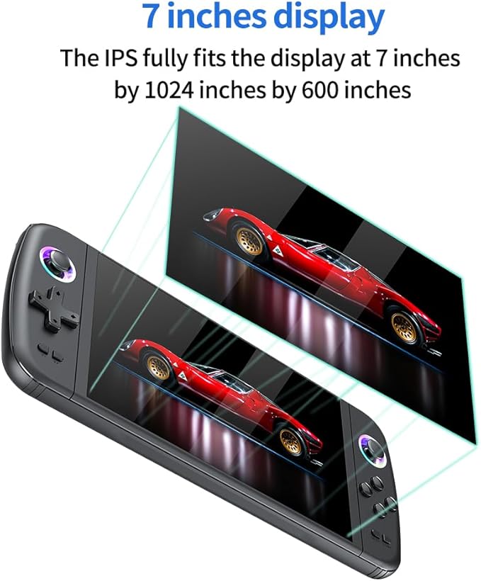 New M27 Retro Handheld Game Console,7-inch IPS Screen Portable Android Gaming Handheld,Built-in 64G with 20000 Games,Linux System,Portable Pocket Mini Arcade (Black,64g)
