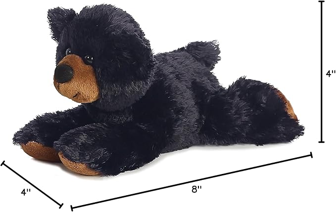 Aurora® Adorable Mini Flopsie™ Sullivan™ Stuffed Animal - Mini Companions Ready for Playful Adventures - for Kids All Ages, Toddlers, Adults, and Families - Black 8 Inches
