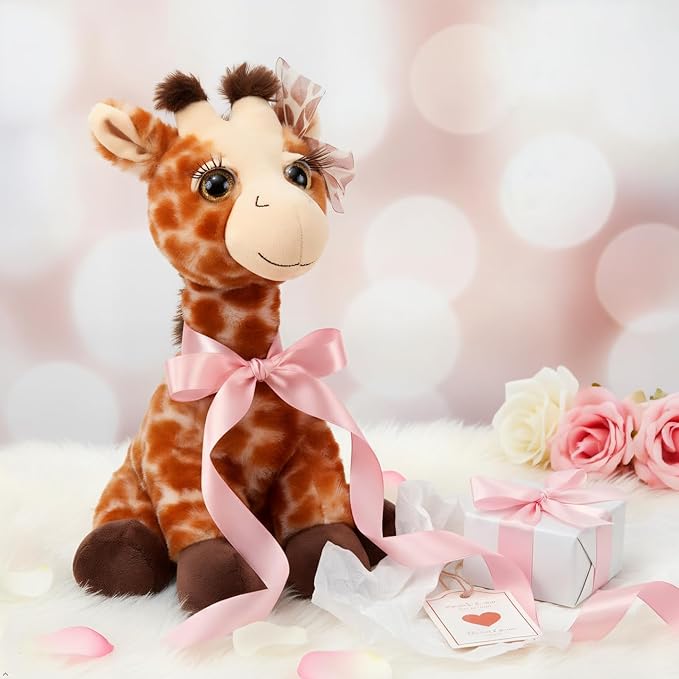 The Petting Zoo, Lash'z Giraffe Stuffed Animal, Gifts for Girls, Plush Toy 12 inches