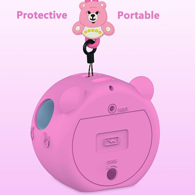 JCHPINE Silicone Cover Case for Punirunes Interactive Digital Toy, Protective Skin Sleeve for Punirunes Digital Pet Toys Squishy Characters Electronic Pets Accessories (Pink Case)