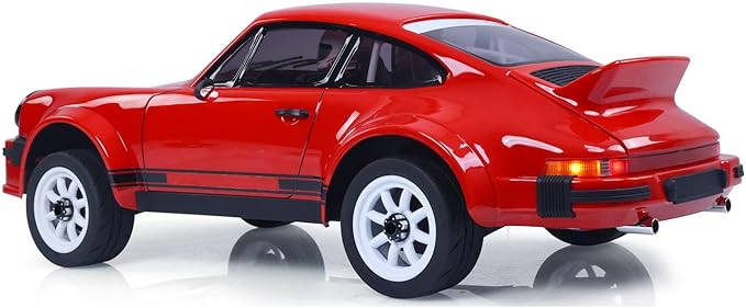 1/6 Remote Control Rally Car 4X4 RC Vehicle 2WD and 4WD Modes Metal Chassis Light System Independent Suspension No Battery Charger Hobby Grade Model for Ages 14+(Red)
