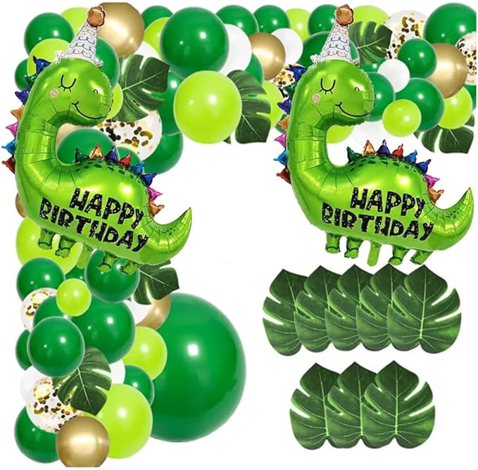 Large Green Dinosaur Balloons,2 PCS 35 Inch Dino Balloons,Dinosaur Birthday Balloon