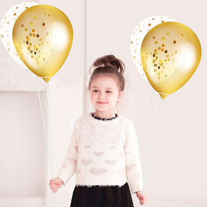 50 Pieces Clear Balloon Holder Long Clear Balloon Sticks Reusable Stand with Cups for Bobo Birthday and Wedding Party Supplies