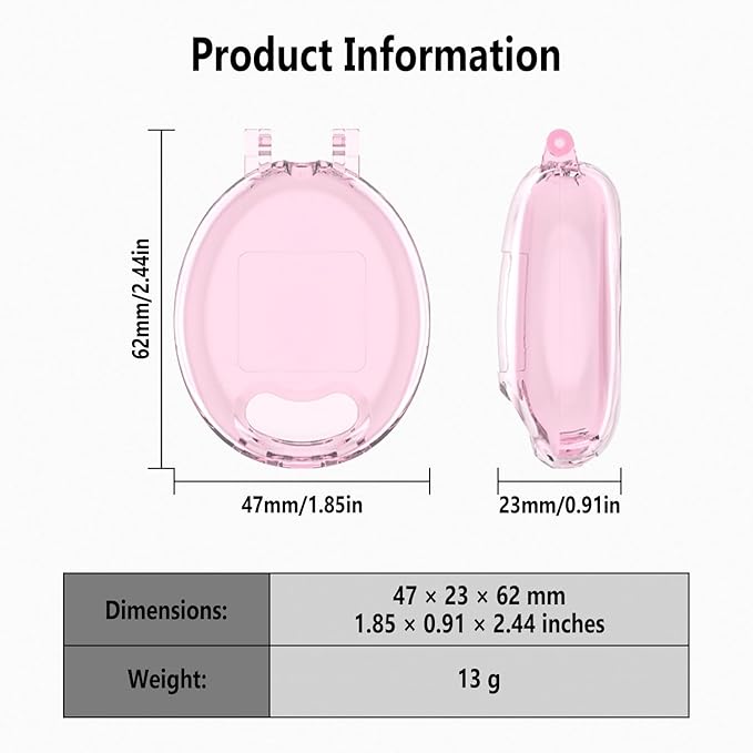 Geiomoo PC Case for Tamagotchi Original Digital Pet, Soft Flexible Scratch Resistant Protective Cover (Pink)