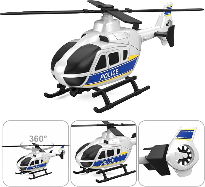 Toddler Boy Toys for 3 4 5 6 Year Old, 22” Semi Truck Toy with Helicopter - Police Toys, Birthday Gifts for Kids Child 3+ Years Old