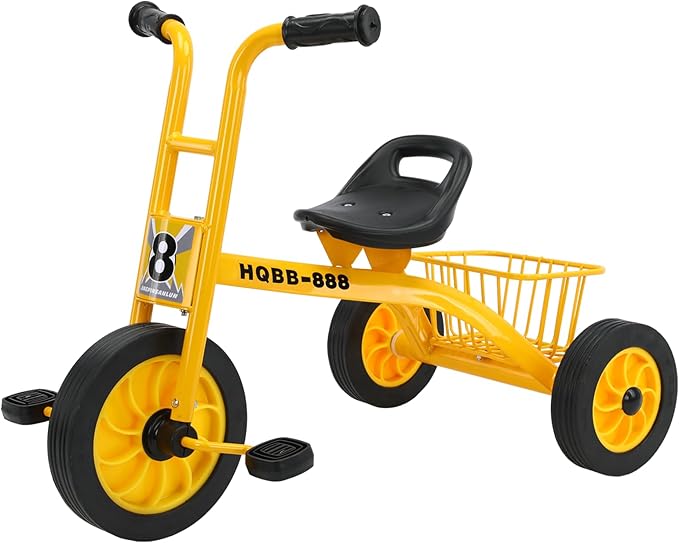 Kids Tricycle for Ages 3-8, Kids Trike with Adjustable Seat, Storage Basket, Preschool Daycare Toddler Bike, Birthday Gift and Toy for Boys and Girls