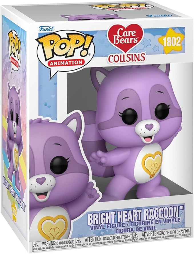 Funko Pop Animation: Care Bear Cousins - Bright Heart Raccoon - Care Bears - Collectable Vinyl Figure - Gift Idea - Official Merchandise - Toys for Kids & Adults - Cartoon/Animation Fans