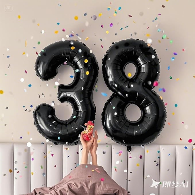 40 Inch Black Number 80 Digital Balloon,Jumbo Mylar Foil Helium Balloon for 80 Balloons for Birthday Party,Wedding Anniversary Party Decorations