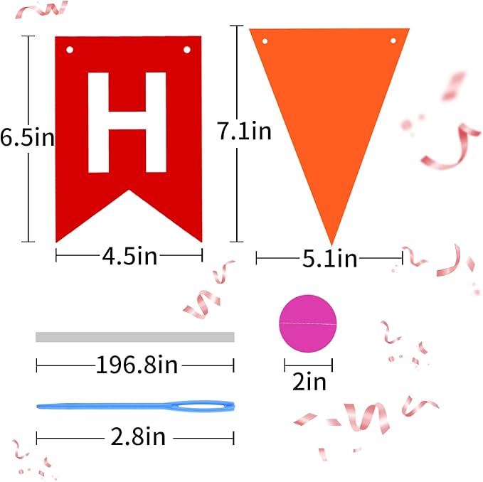 Colorful Happy Birthday Banner, Happy Birthday Decorations Hanging Birthday Sign Circle Dot Triangle Bunting for Women Men Girl Boy Party Supplies