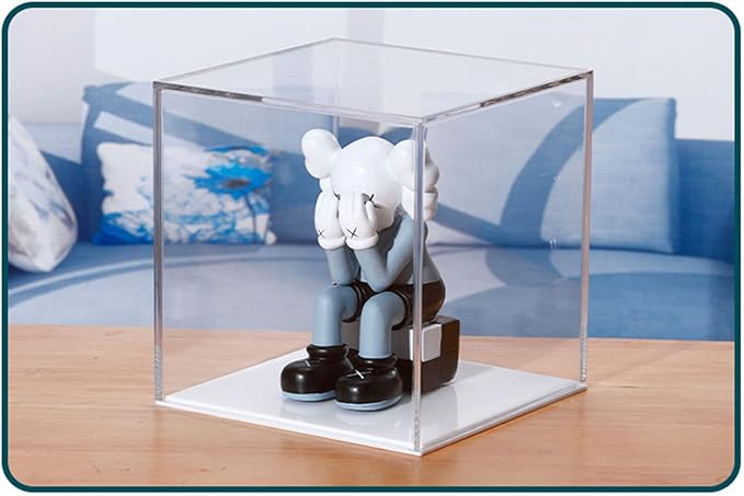 Clear Acrylic Display Case Box ，Versatile Collectibles Display Dustproof Showcase with Thickening Base，for Display Action Figures Home Storage Organizing Toys (8x8x8inch/20X20X20cm)