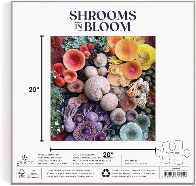 Galison, Shrooms in Bloom 500 Pieces Puzzle