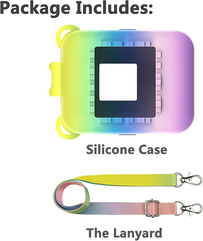 JCHPINE Silicone Cover Case for Bitzee Interactive Digital Pet and Case, Protective Skin Sleeve for Bitzee Virtual Electronic Pets Accessories (for Original 15 Animals) (Rainbow)