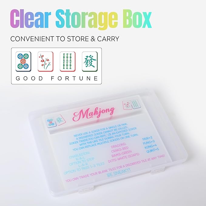 Mahjong Line Finder, 4 Pack Bright Mahjong Rules Helper Reader Beginner-Friendly Mahjong Accessories (White)