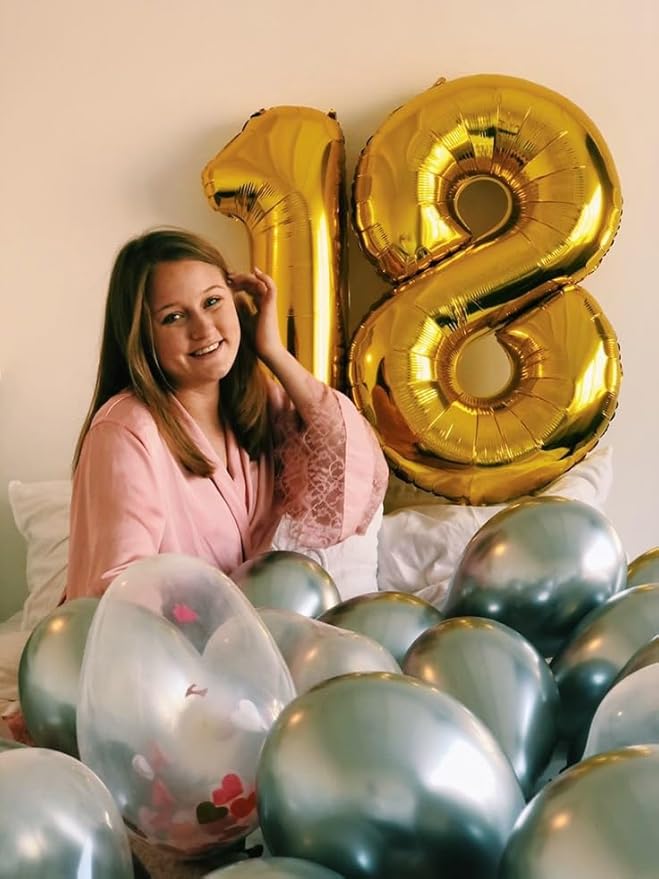 40 Inch Number Balloons, Large Gold Number 13 Balloon Party Decorations for 1 3 31 Birthday Memorial Day, Foil Balloon for Outdoor & Indoor Wedding Supplies