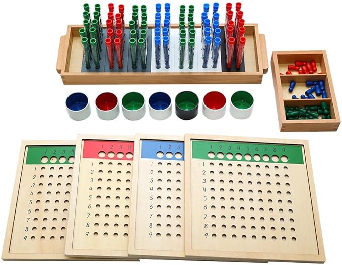 Kghios Montessori Long Division Board (Test Tube Division Group),Montessori Math Toys Materials for Toddlers,Mathematics Teaching Aids Materials Baby Preschool Learning Education Toys