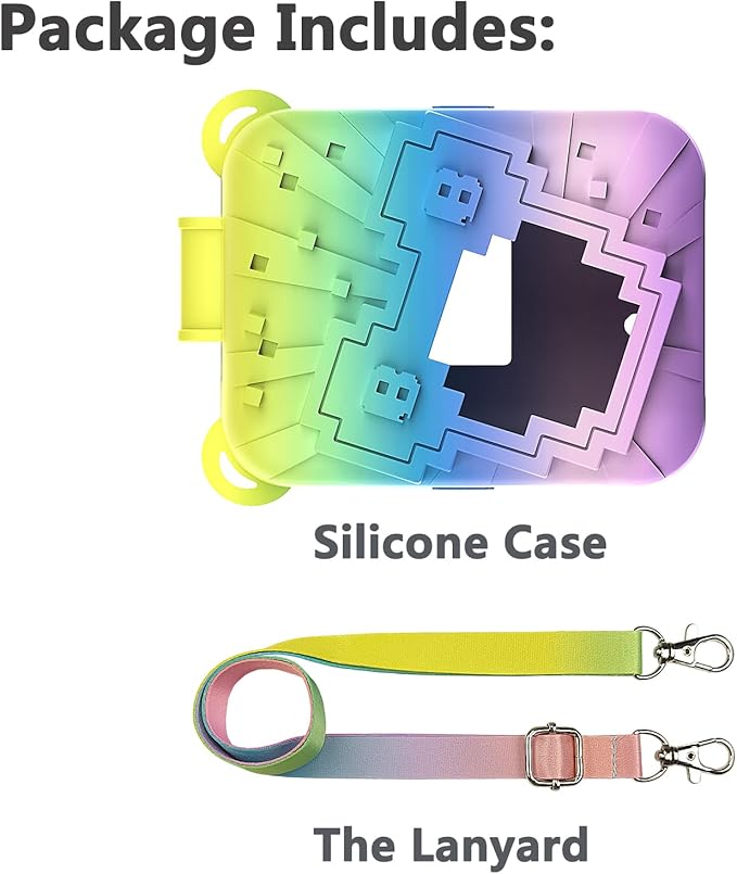 JCHPINE Silicone Cover Case for Bitzee Disney Interactive Digital Pet and Case, Protective Skin Sleeve for Bitzee Disney Virtual Electronic Pets (Rainbow)