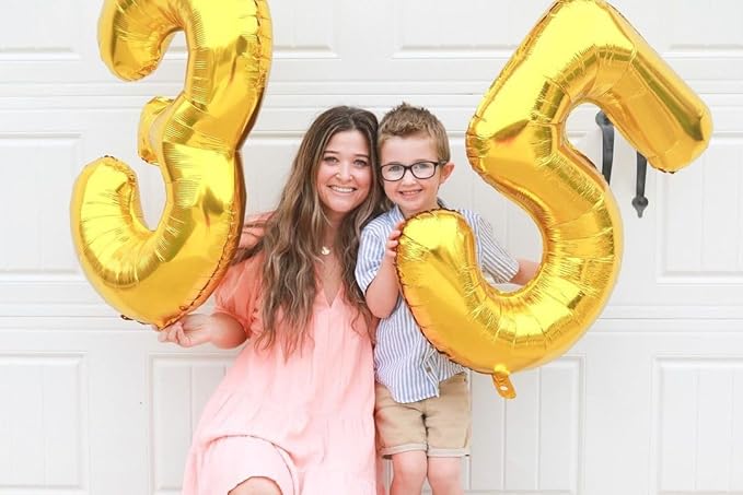 Gold Number 50 Balloon 40 Inch, 50th Birthday Party Decorations for Children, Giant 50 Foil Balloon for Party Supplies