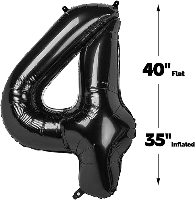 Black Number 24 Balloon, 40 Inch, Birthday Party Decorations, Anniversary & Graduation Supplies