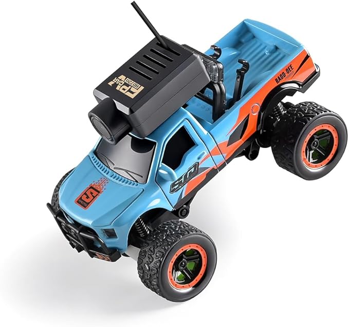 WL 1/64 Scale APP Auto-Pairing Full-Proportional FPV Mini RC Truck Model with Camera (Remote Controller Included/RTR)