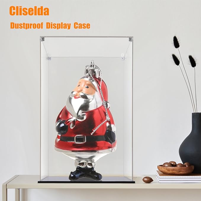 Cliselda Large Acrylic Display Case 10x10x16 inch for Collectibles, Sturdy Clear Acrylic Display Box Trophy Case Countertop Box , Assemble Dustproof Protection Showcase for Models Figures Doll