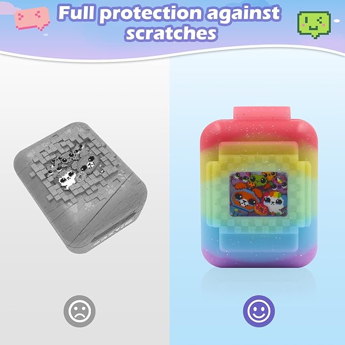 Silicone Cover Case for Bitzee Interactive Toy Digital Pet with Lanyard, Protective Case Holder Skin for Bitzee Virtual Electronic Pets for Girls & Boys (Colorful)