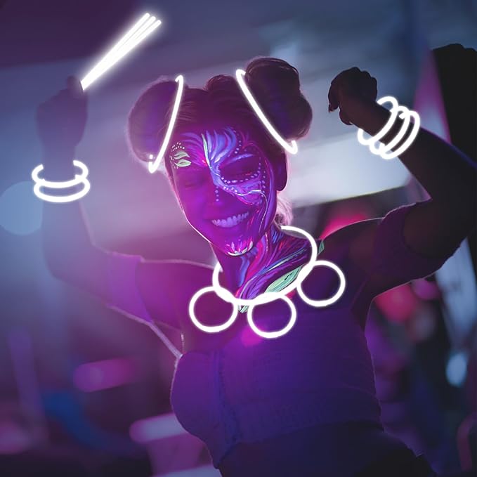 500 PCS White Glow Stick Bracelets Necklaces 8" Glowsticks with Connectors Bulk Glow in The Dark Party Supplies Light Up Neon Party Favor for Christmas NewYear Valentine’s Day Wedding