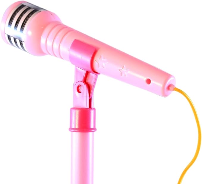 Kid Fun LilPals Princess Karaoke -Children's Toy Stand Up Microphone Play Set w/Built-in MP3 Player, Speaker, Adjustable Height (Pink)