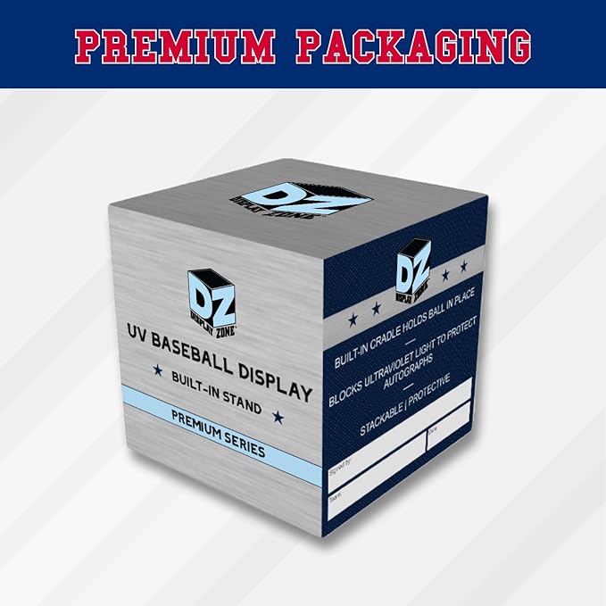 (4 Count) Display Zone Baseball Cube - Crystal Clear UV Protected Acrylic Display Case Box - Autographed Game Ball Holder (Fits Official Size MLB Ball) - Signed Baseball Memorabilia Storage
