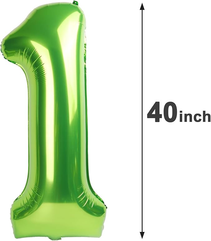Light Green Number 1 Balloon 40 inch, Number 1 Birthday Balloons for Boy Girl, Light Green Foil One Balloon for 1st 10 11 12 16 18 Birthday Party, Anniversary Celebration Number Balloons Decorations