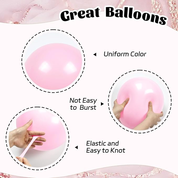 60pcs Pink and Gold Balloons 12inch, Pink and White Balloon with Metallic Gold Confetti Balloons for Baby Shower Wedding Birthday Party Decorations