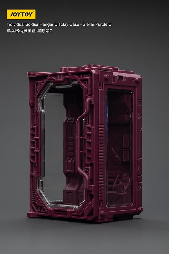 JOYTOY 5'' Display Box,Action Figures Display Case - Individual Soldier Hangar Display Case - Stellar Purple C - Dustproof Collectibles Box Ages 15+