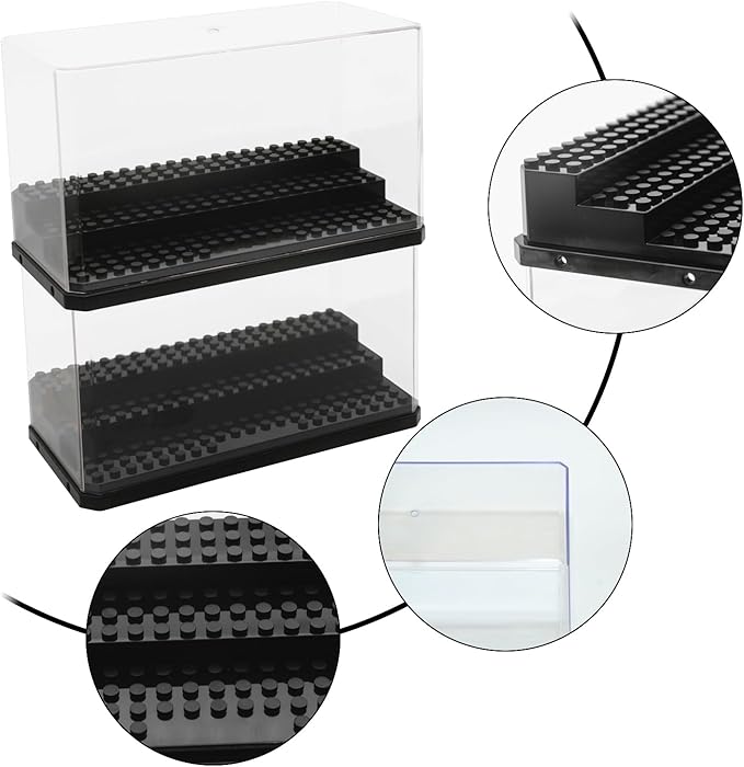 Acrylic Minifigure Display Case Stackable Action Figures Blocks Display Box, Clear Dustproof Display Case Box for Lego Lovers