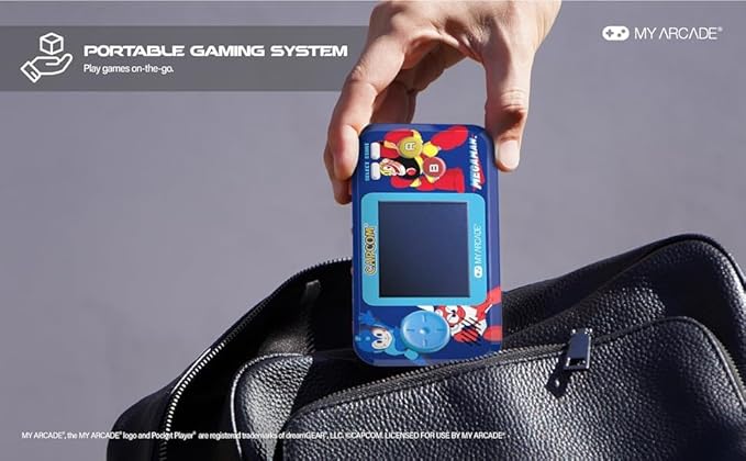 My Arcade Megaman Pocket Player Pro: Arcade Classics Capcom Video Game Console, 6 Games in 1, Birthday Gifts, Collectible