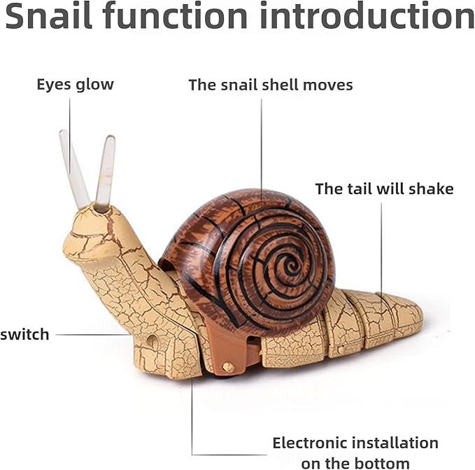 RC Snail Toy Realistic IR Remote Control Insect Car Vehicle Electric Animal Toy for Kids’ Birthday（Brown）