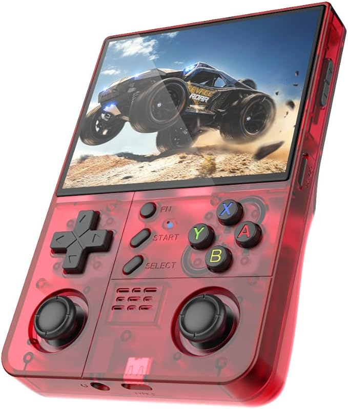 R40XX PROMAX Retro Handheld Game Console,15000+ Games with Open Source Linux System,30+Emulators,4.2-Inch IPS Screen Portable Game Console,4500mAh Battery,Gifts for Adult (Red)