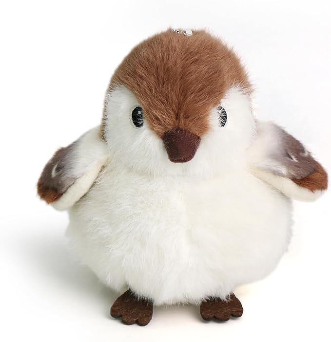 Bird Stuffed Animal Realistic Cute Sparrow Bird Plush Backpack Pendant Simulation Toy Plush Suitable Christmas Birthday Valentine's Day Gift for Kids