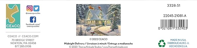 Ceaco - Thomas Kinkade - Holiday - Midnight Delivery - 1000 Piece Jigsaw Puzzle